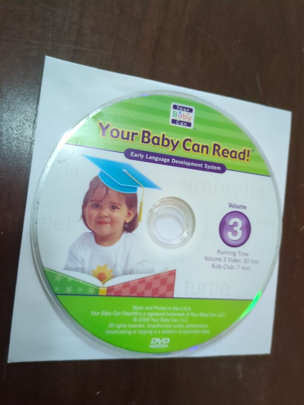 Your Baby Can Read Vol 3 DVD disc only